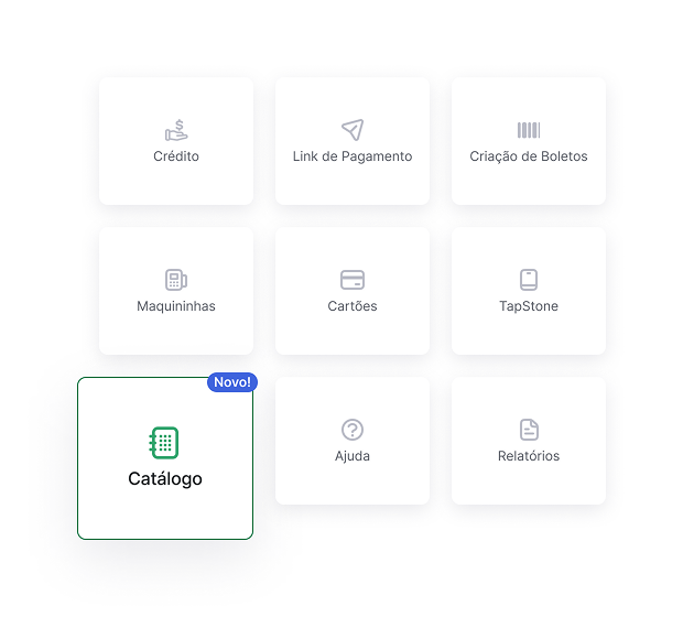 No passo a passo 1, a imagem é do celular no aplicativo Stone na tela de link de pagamento, destacando as opções de criar link de pagamento, gerenciar links e ver vendas.
