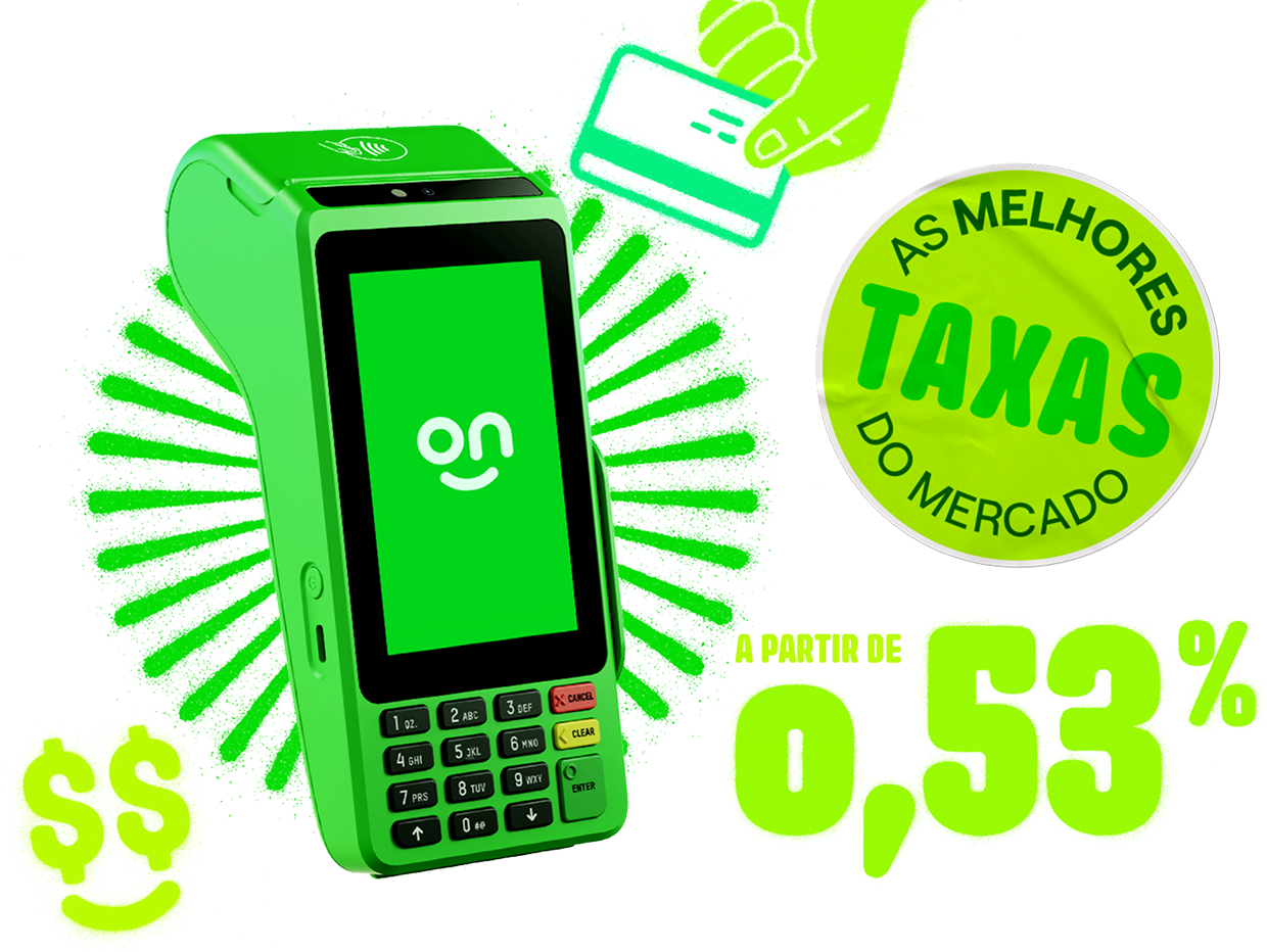 Mão segurando a Maquininha do Ton