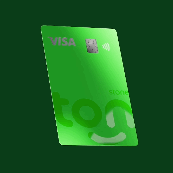 Cartão do Ton animado em um fundo verde escuro