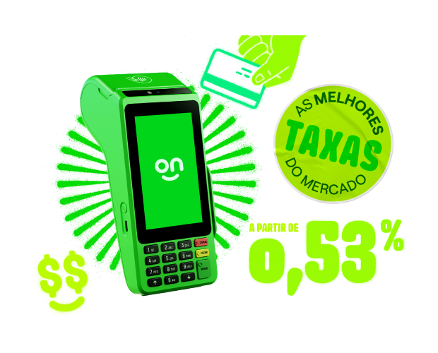 Mão segurando a Maquininha do Ton